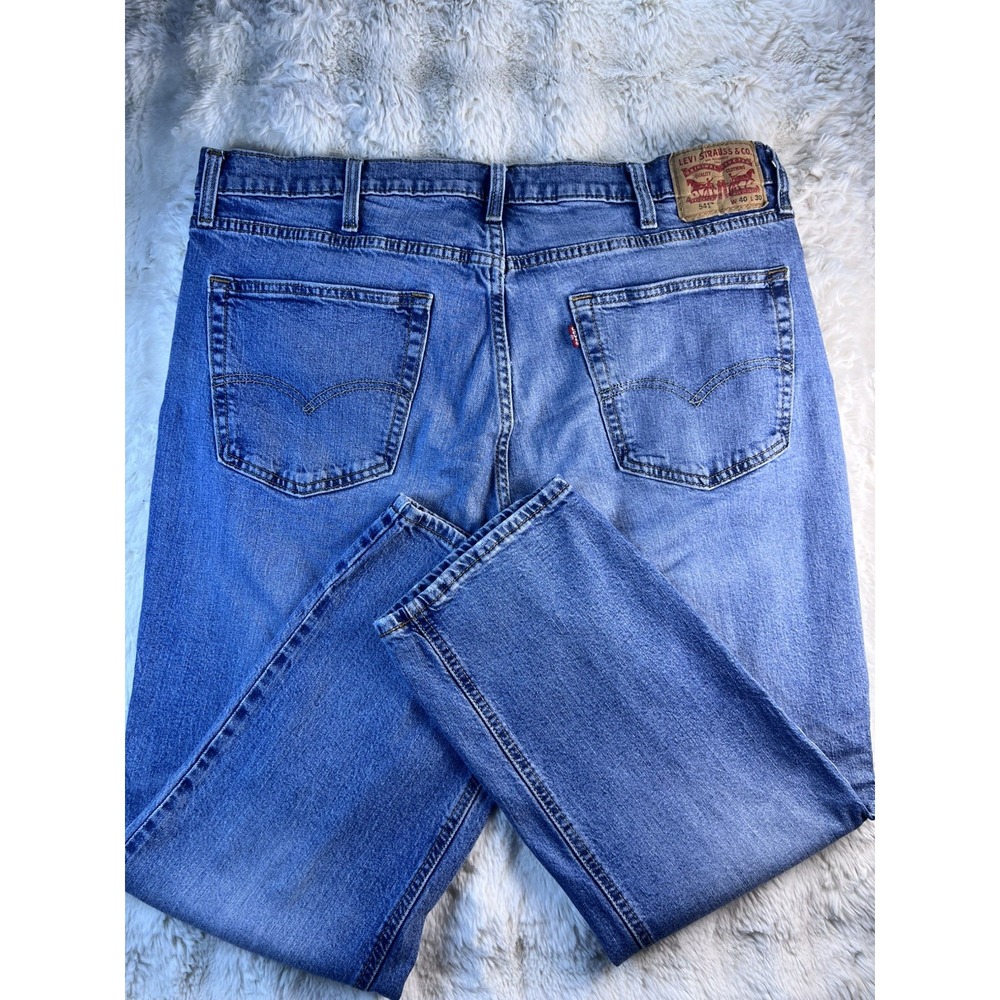 Levis 541 Athletic Taper Mens Jeans 40x30 Medium Wash Blue Denim A26